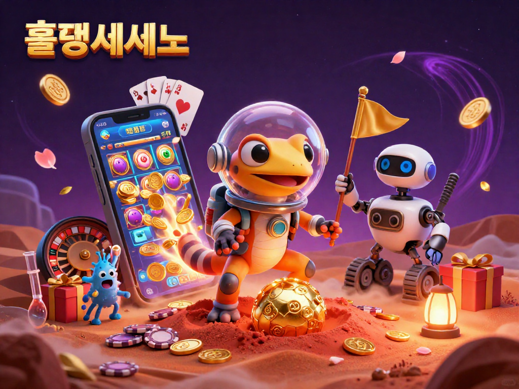 홀덤사이트에서 안전하게 게임을 즐기는 방법을 소개하는 3D 일러스트레이션