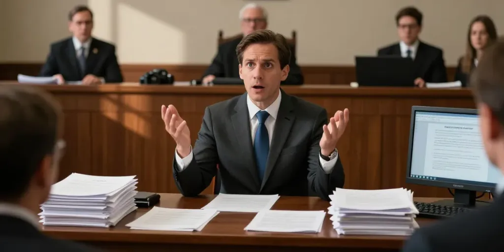 DUI attorney Cobb County Georgia presenting a case in a crowded courtroom.