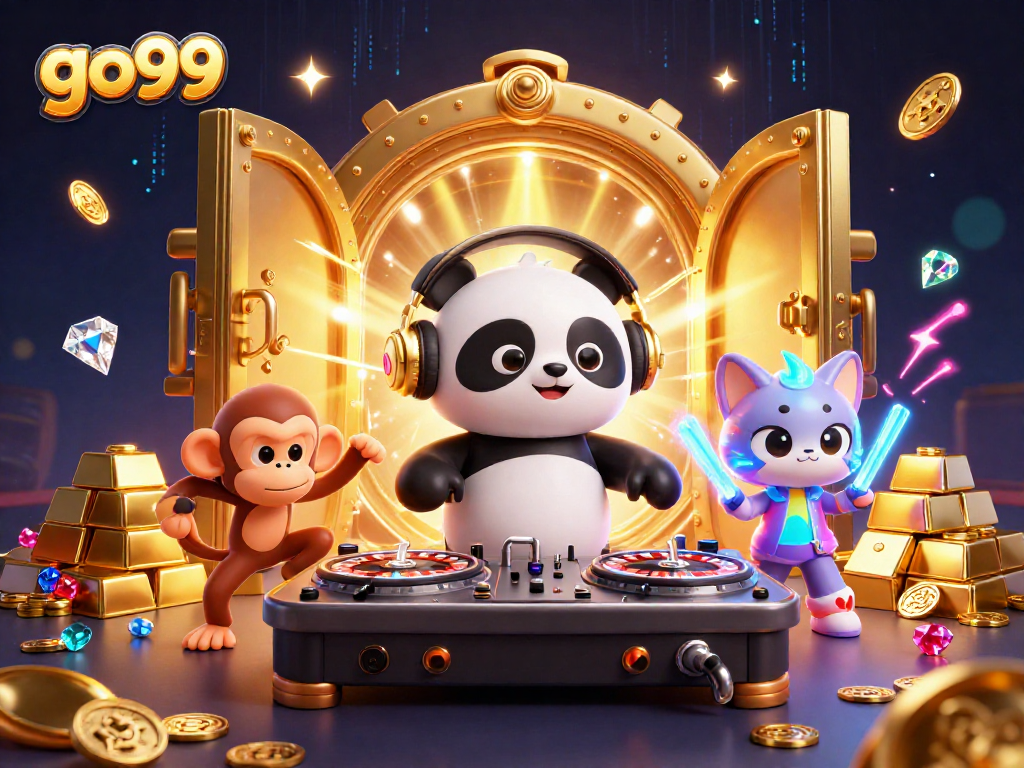 Experience the excitement of go99 with vibrant characters and dynamic casino elements in a lively atmosphere.