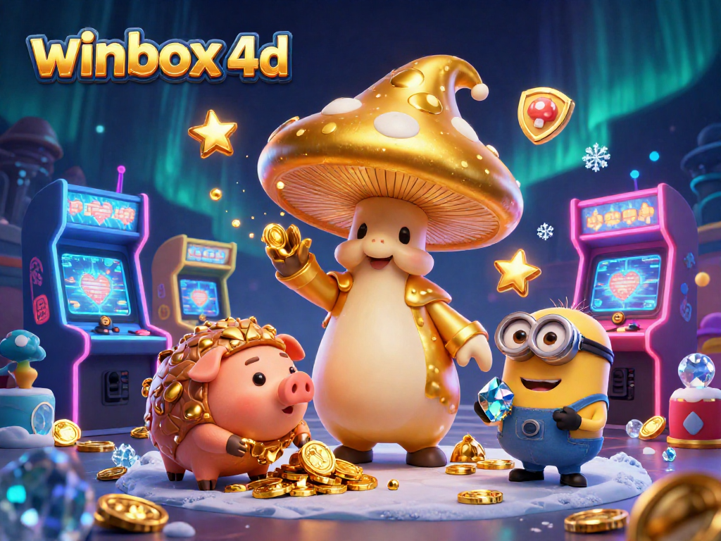 Winbox 4D: Experience the magic of treasure hunting in this vibrant casino scene.