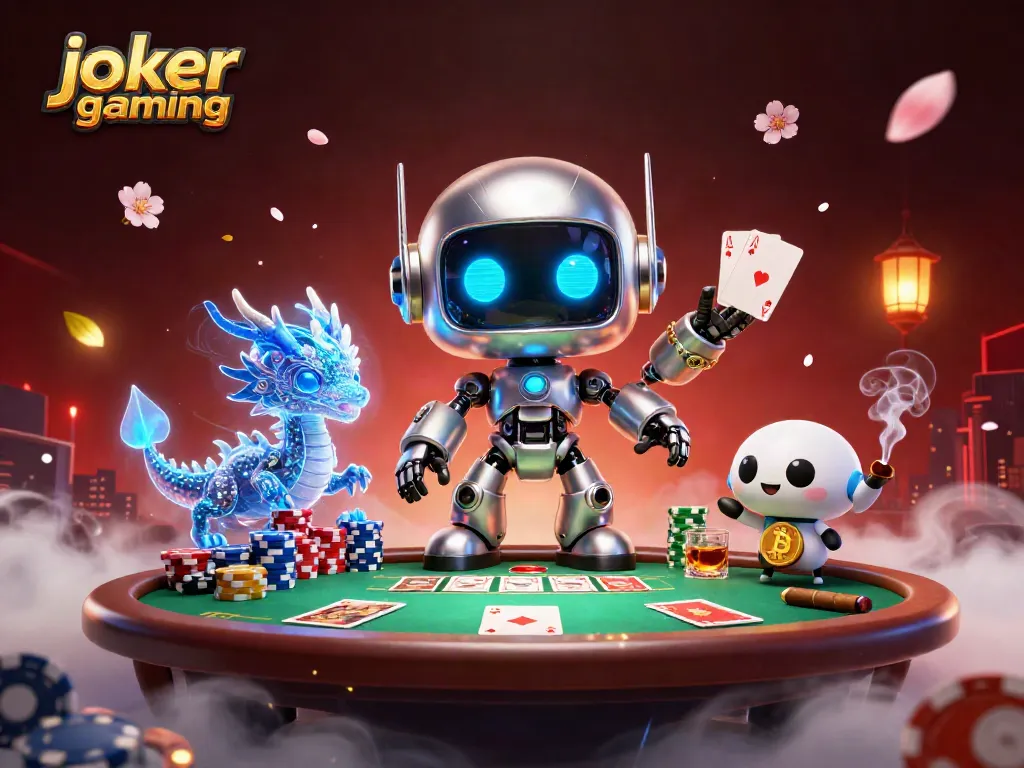 เกมที่น่าตื่นเต้นใน joker gaming พร้อมการ์ตูน 3D แสดงถึงการเล่นโป๊กเกอร์