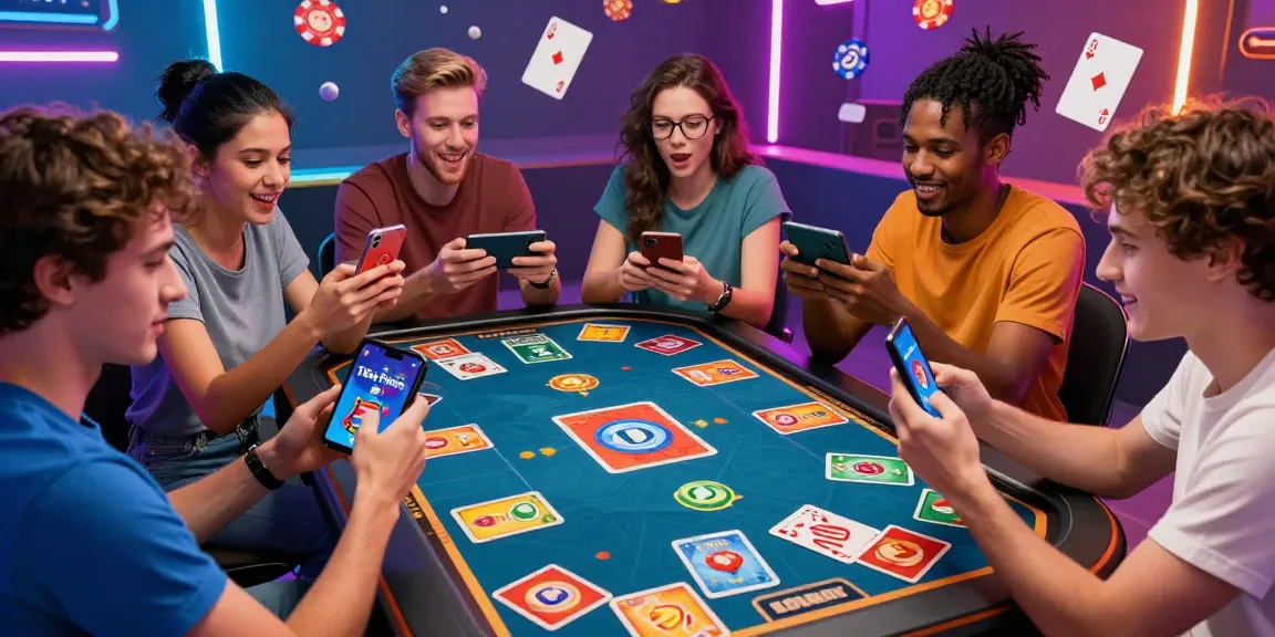 Engaged players enjoying Teen Patti and Rummy on mobile devices while exploring https://teenpattivegasgame.com.pk/ online gaming environment.