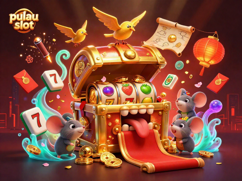 Engaging scene of pulau slot with gold coins and adventure elements, enticing players in