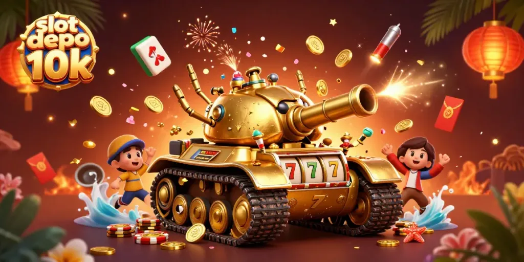 Engage with slot depo 10k action in a vibrant 3D cartoon casino scene.