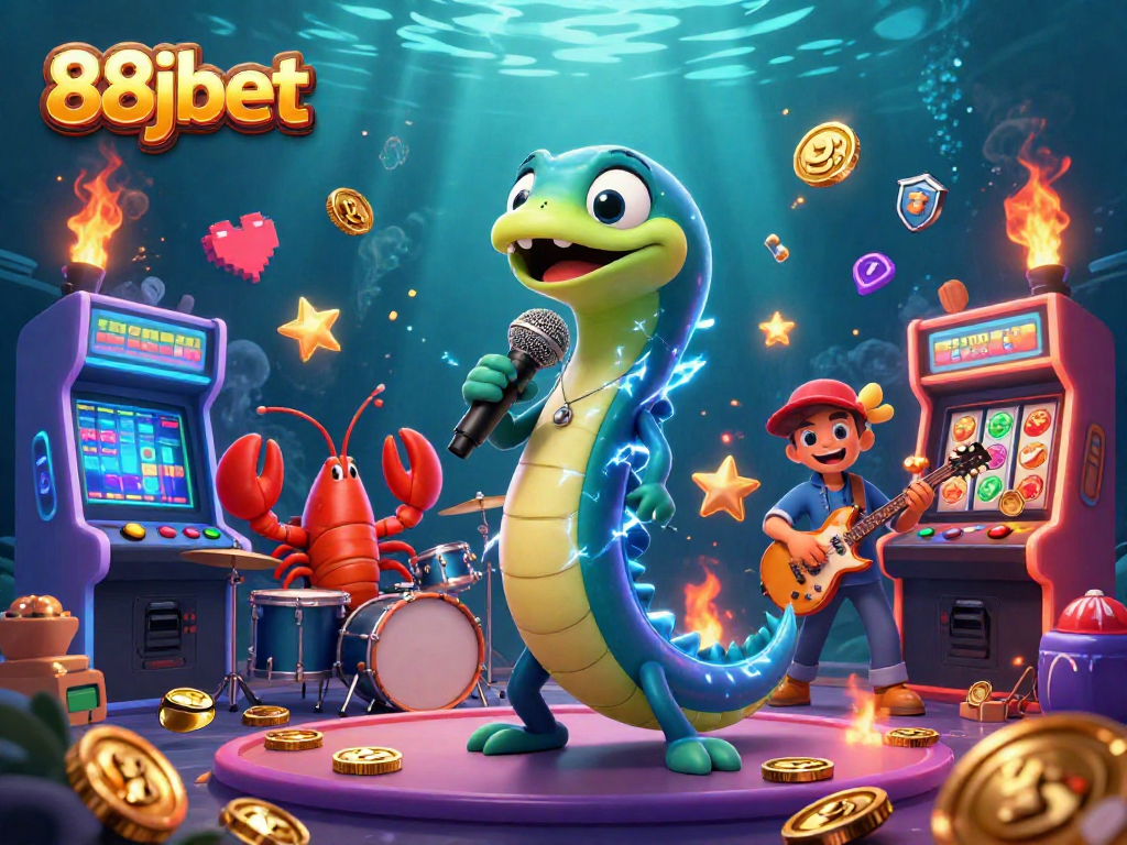 Experience the electrifying atmosphere of 88jbet featuring vibrant underwater casino characters and rich game elements.