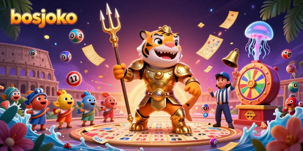 Join the excitement with bosjoko as colorful lottery balls explode in a vibrant underwater colosseum.