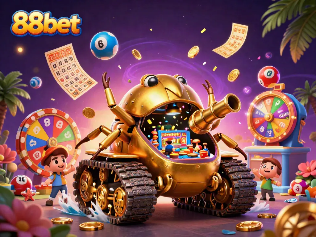 Experience the excitement of 88bet with a vibrant casino scene bursting with dynamic games and energy.