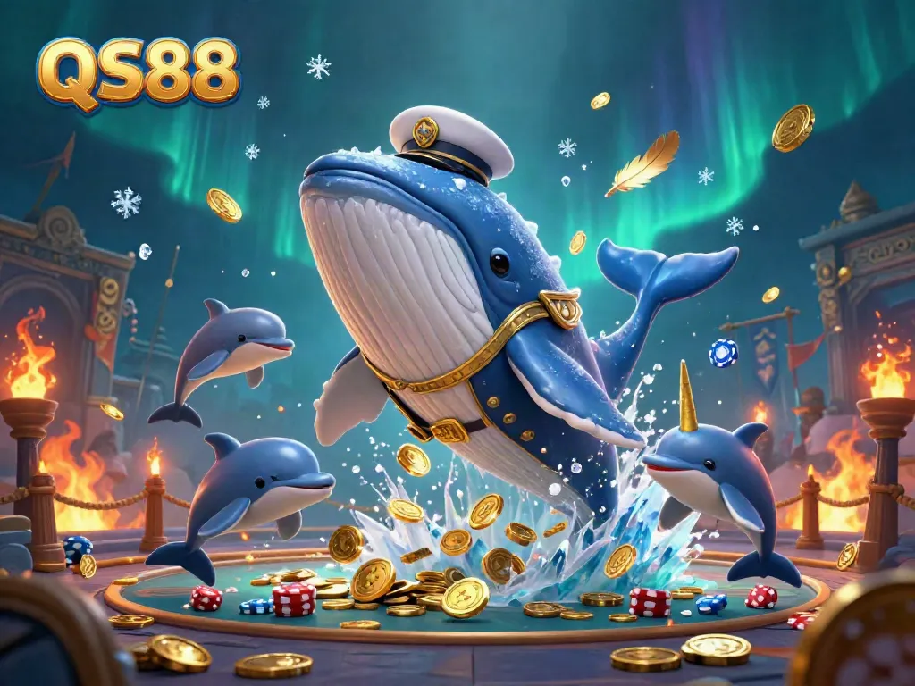 Experience the thrill of QS88 casino with a whimsical 3D scene featuring vibrant characters and golden treasures.