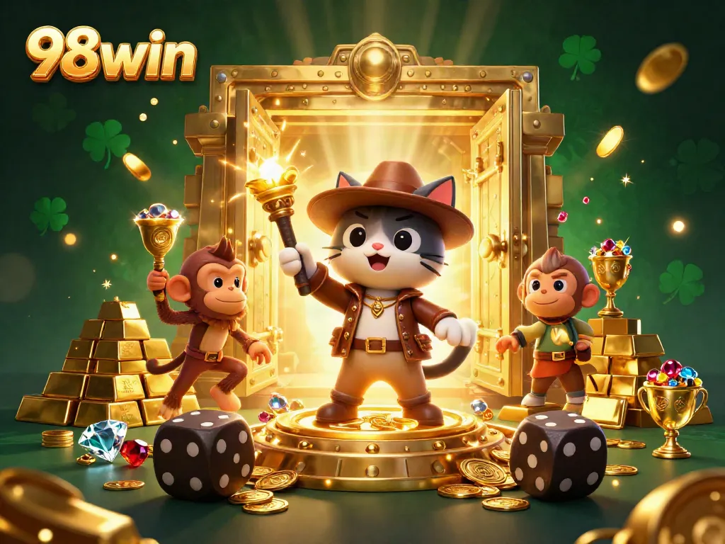 Explore the thrilling world of 98win with a 3D casino adventure featuring treasures and artifacts.
