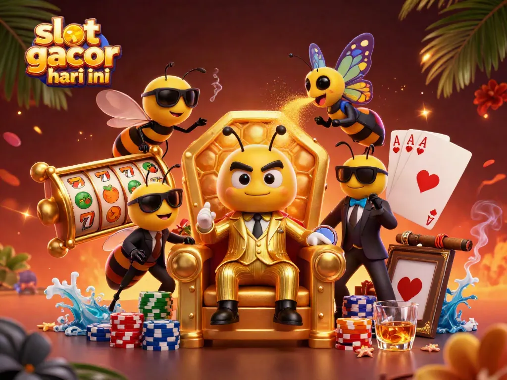 Slot gacor hari ini dengan karakter kasino 3D yang kaya detail dan elemen permainan.