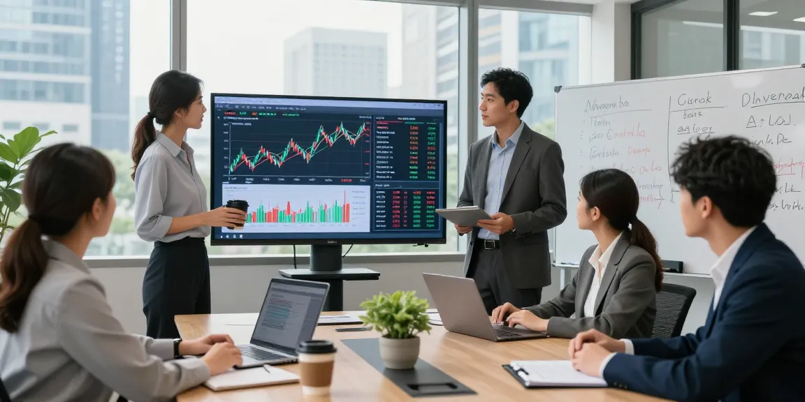 Engaging business meeting discussing Die Börse: Eine Einführung in die Welt der Investitionen with charts and diverse professionals.