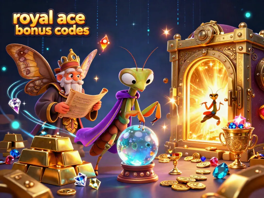 Spin and win with royal ace bonus codes in an exhilarating casino fantasy scene.