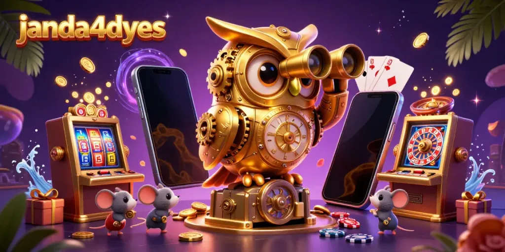 Janda4dyes membawa pengalaman judi bola online dengan burung hantu dan tikus di mesin slot yang kaya warna.