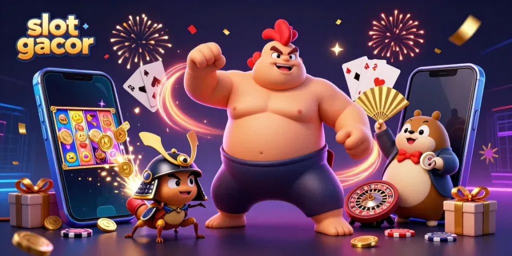 Experience thrilling gameplay with slot gacor featuring dynamic characters and vibrant casino elements.
