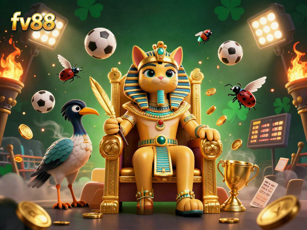 Experience the excitement of sports betting with fv88, featuring vibrant characters and thrilling gaming elements.