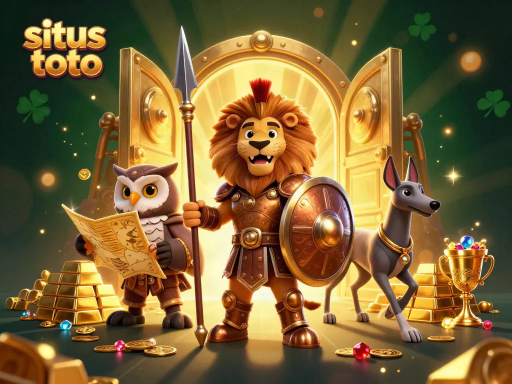 Play situs toto with a heroic lion and owl strategists thriving in treasure
