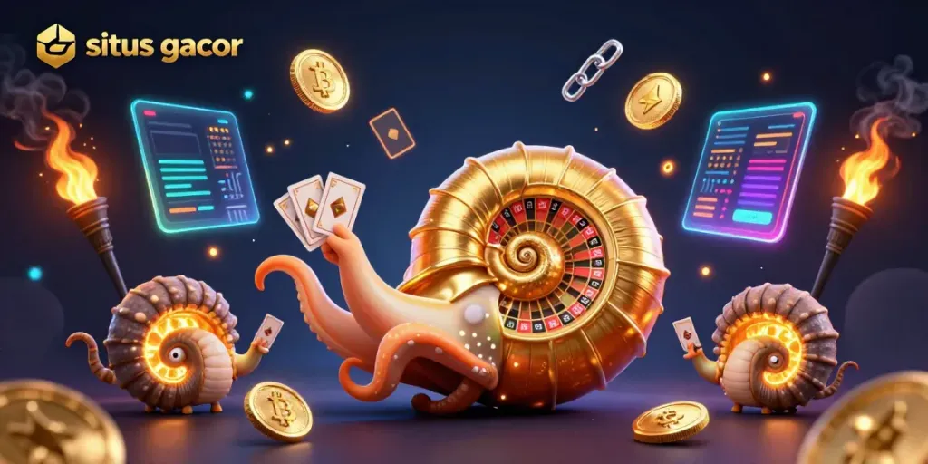 Menangkan hadiah besar di situs gacor dengan karakter khas nautilus dan koin kripto yang memukau.