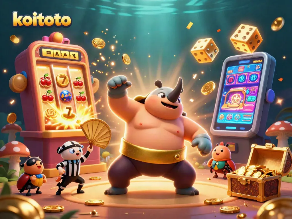 Koitoto players enjoying an exciting slot experience with golden coins and jackpot elements