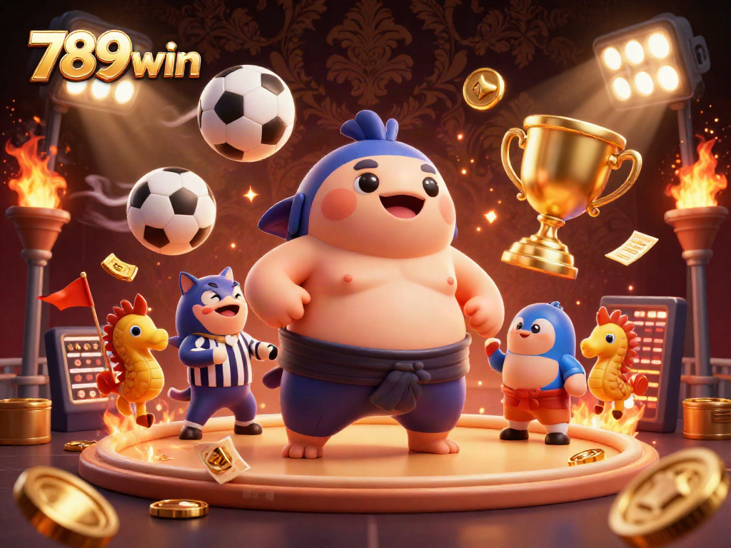 Experience the thrill of betting on live sports with 789win in this vibrant underwater 3D illustration.