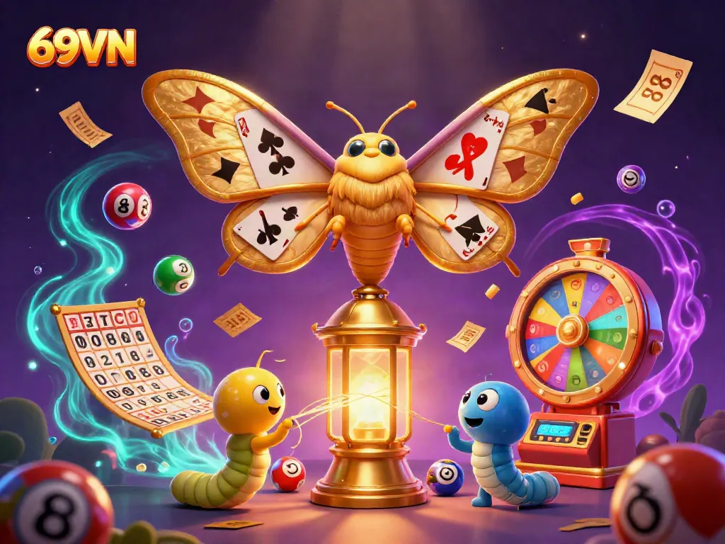 Experience the thrill of winning with 69VN in this vibrant casino-themed 3D illustration.