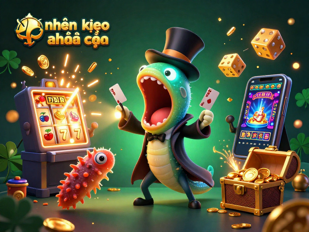 Engaging scene illustrating Nhận định kèo nhà cái, featuring vibrant 3D characters and dynamic casino elements.