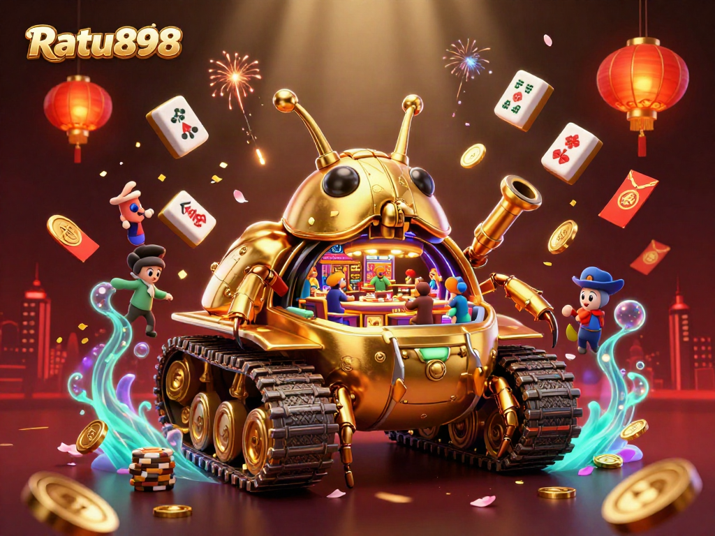 Ratu898 menawarkan pengalaman kasino unik dengan tank kumbang emas yang memukau dan mini kasino.