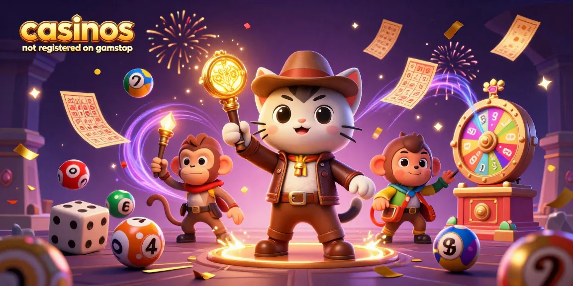 Engage with casinos not registered on gamstop in this vibrant 3D illustration of an archaeologist cat discovering treasures.