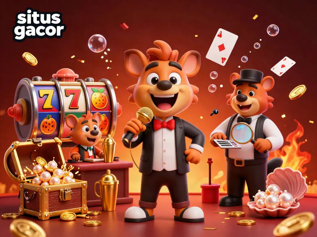 Merayakan jackpot dengan mesin slot di situs gacor yang penuh warna dan enerjik.