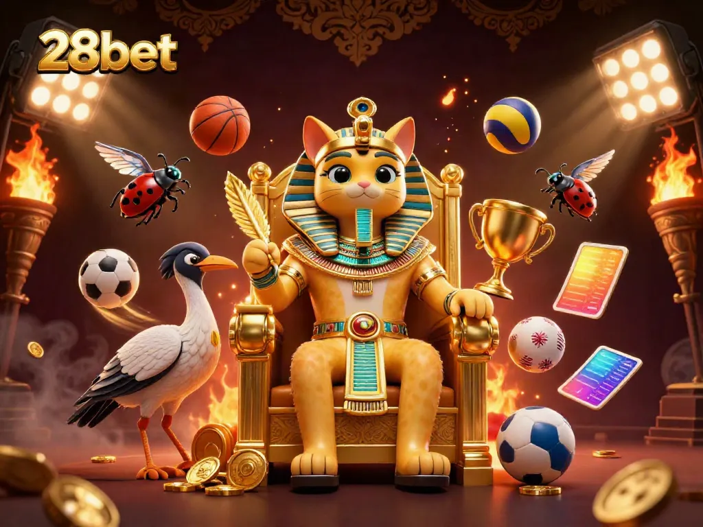 Engage with 28bet's exciting betting atmosphere surrounded by vibrant casino elements.