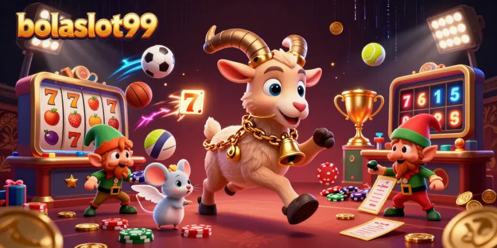 Bolaslot99 brings energy to casino games with a Krampus goat, angel mouse, and gremlin action.