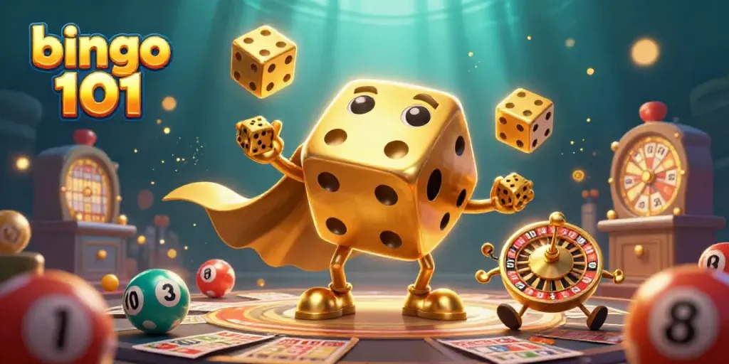 Bingo 101's unique gaming experience with vibrant bingo balls and characters in action