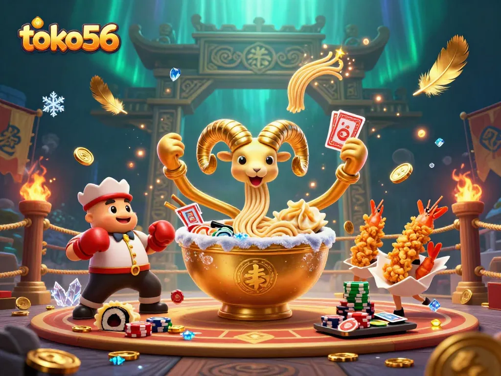 Menangkan permainan togel dengan toko56 pada ilustrasi kasino penuh gaya yang dinamis.