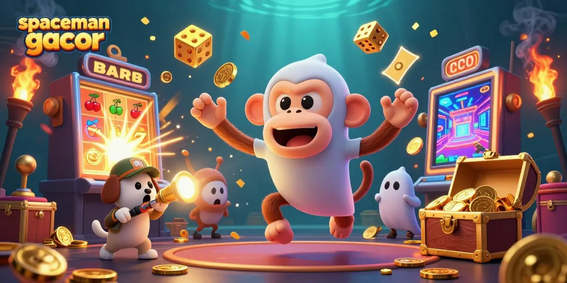 Experience the excitement of spaceman gacor with a jackpot explosion in a vibrant casino scene.