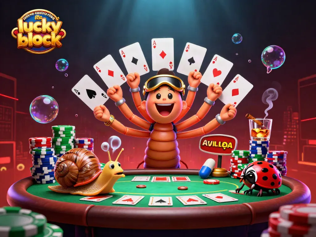 Experience the thrill of online casinos like Lucky Block with vibrant casino characters and engaging scenes.
