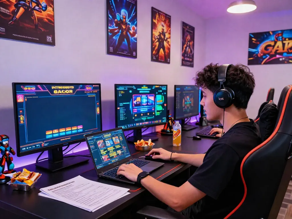 Engaged player experiencing SLOT GACOR in a lively gaming environment.