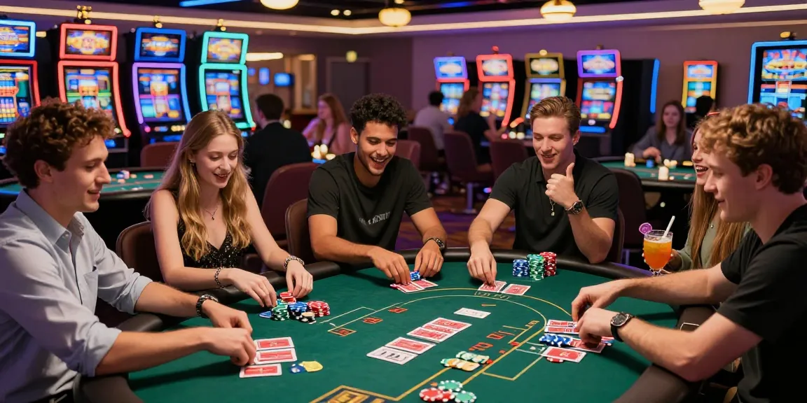 Experience the excitement of 789win at a lively casino poker game with friends.