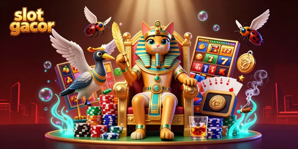 Engage in exciting slot gacor gameplay with vibrant 3D characters and dynamic casino elements.