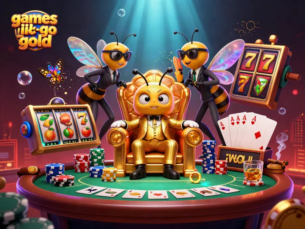 Experience thrilling gaming with games like Go Go Gold in an exciting slot and casino illustration.