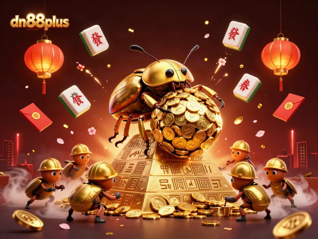 Experience the excitement of dn88plus with vibrant gaming elements and golden prizes.
