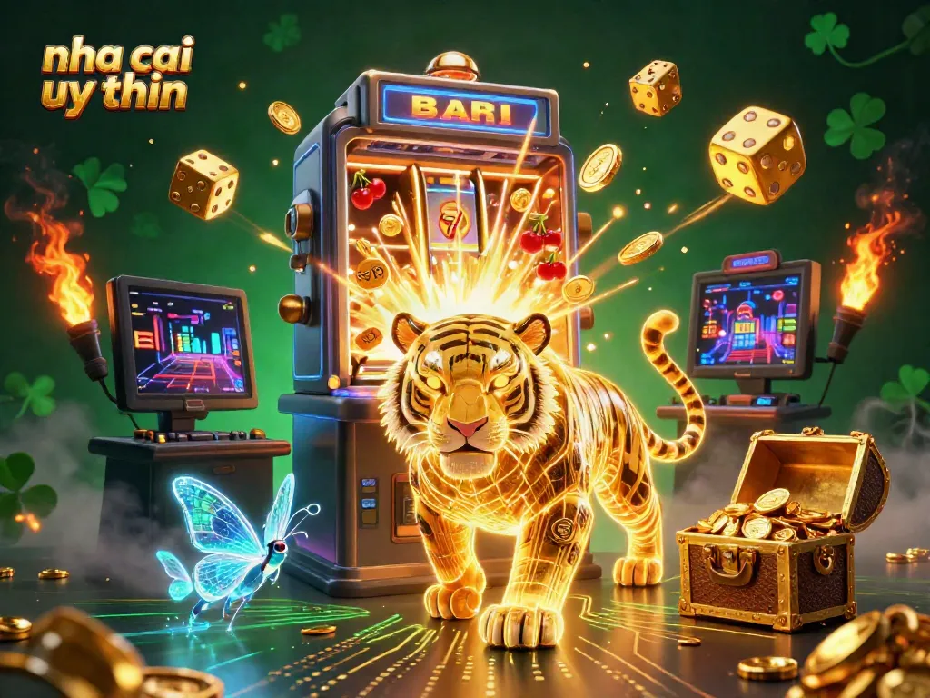Experience the excitement of nha cai uy tin as the golden tiger dazzles in a vibrant digital casino.