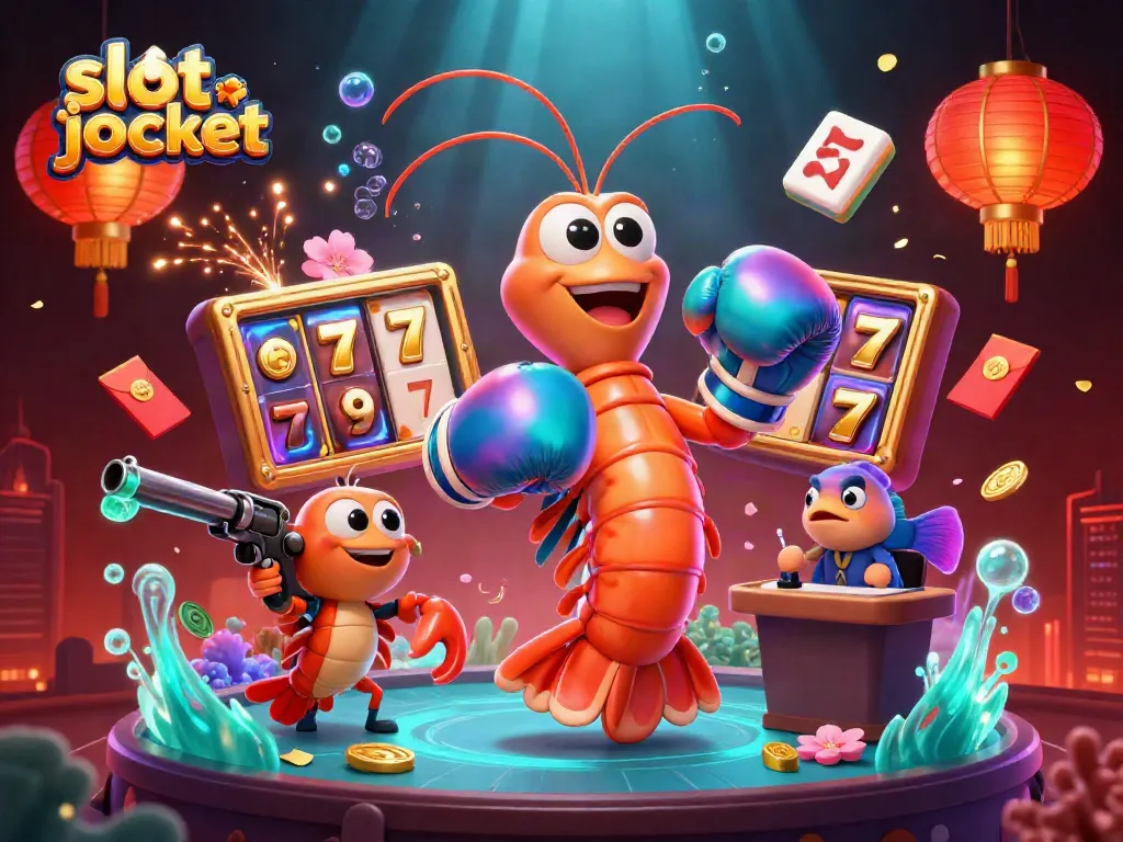 Experience the thrill of the slot jackpot in a vibrant, high-energy 3D scene with iridescent characters.