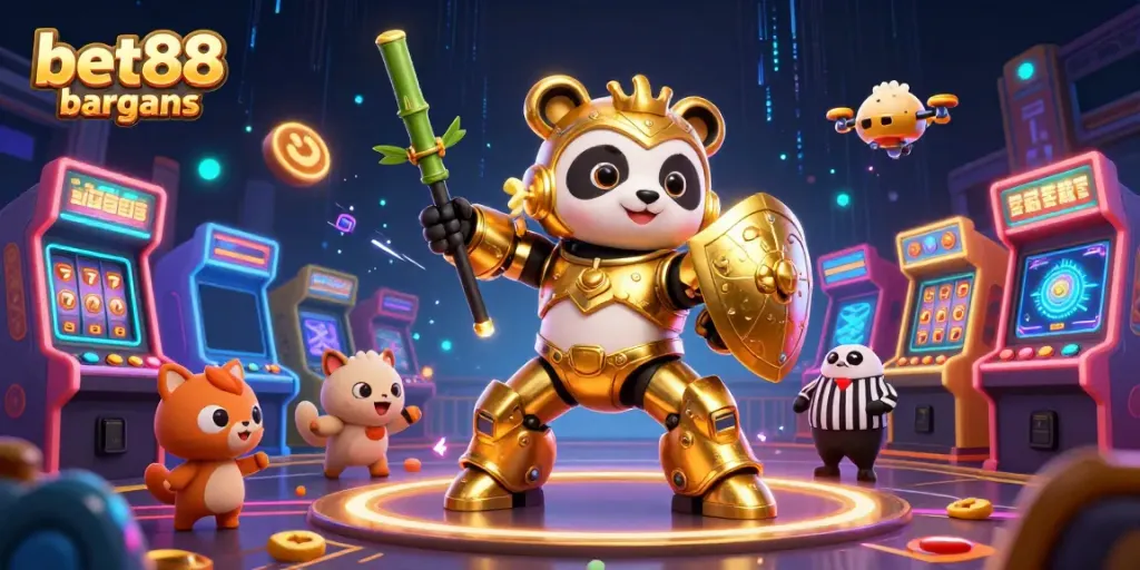Experience the thrill of betting with bet88 bargains, featuring lively casino elements and characters.