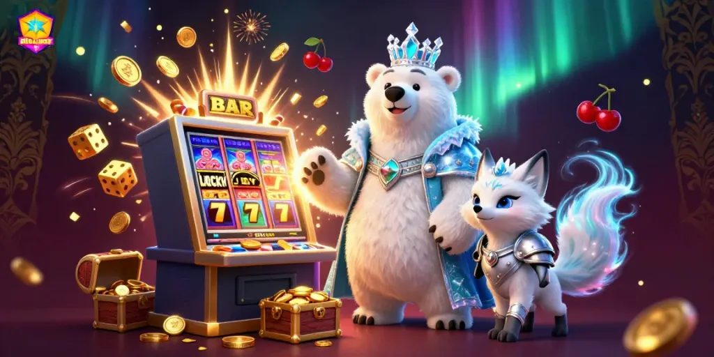 Menikmati pengalaman situs gacor dengan slot jackpot dan simbol keberuntungan yang berkilauan.