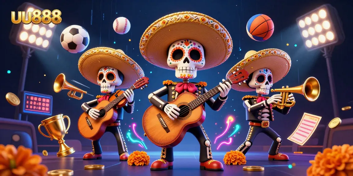 Experience thrilling gameplay at uu888 with a vibrant mariachi band and dynamic sports elements.