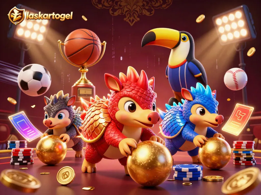 Watch the laskartogel pangolins battle as they bowl through poker chips in this dynamic casino scene.