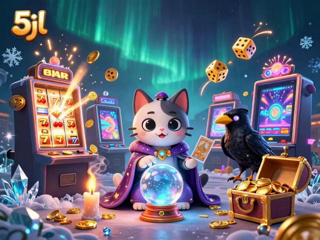 Experience the thrill of 5jl online gaming with a vibrant 3D casino scene full of exciting game elements.