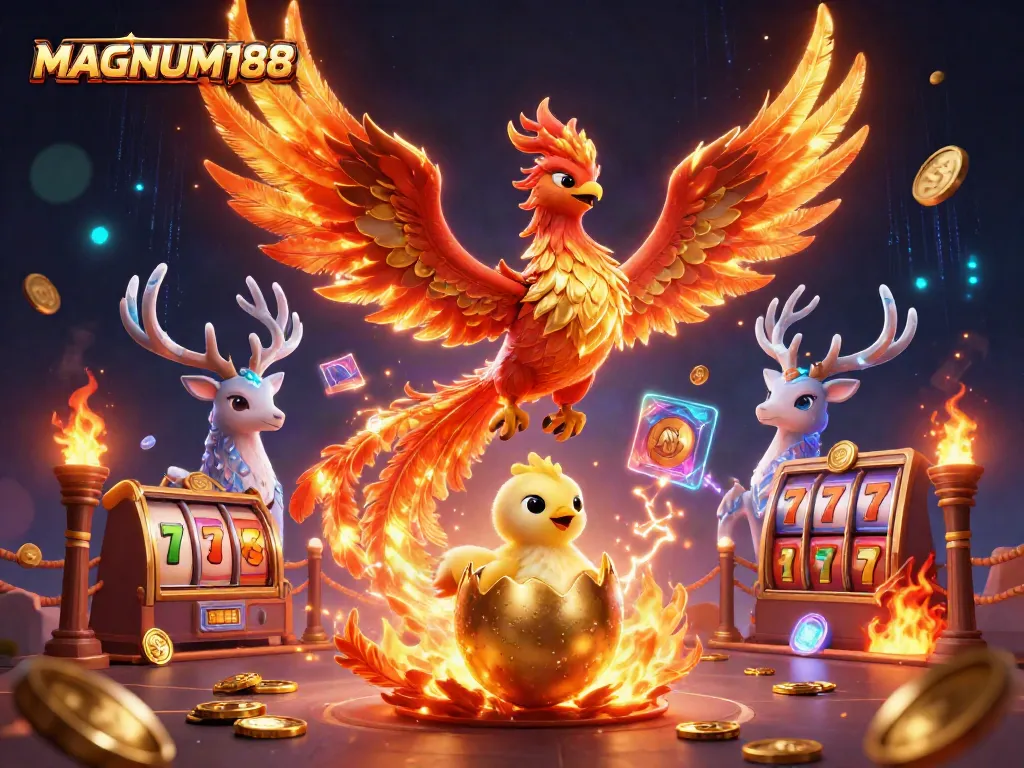 Experience thrilling wins with MAGNUM188 through an enchanting 3D casino scene full of vibrant action and energy.