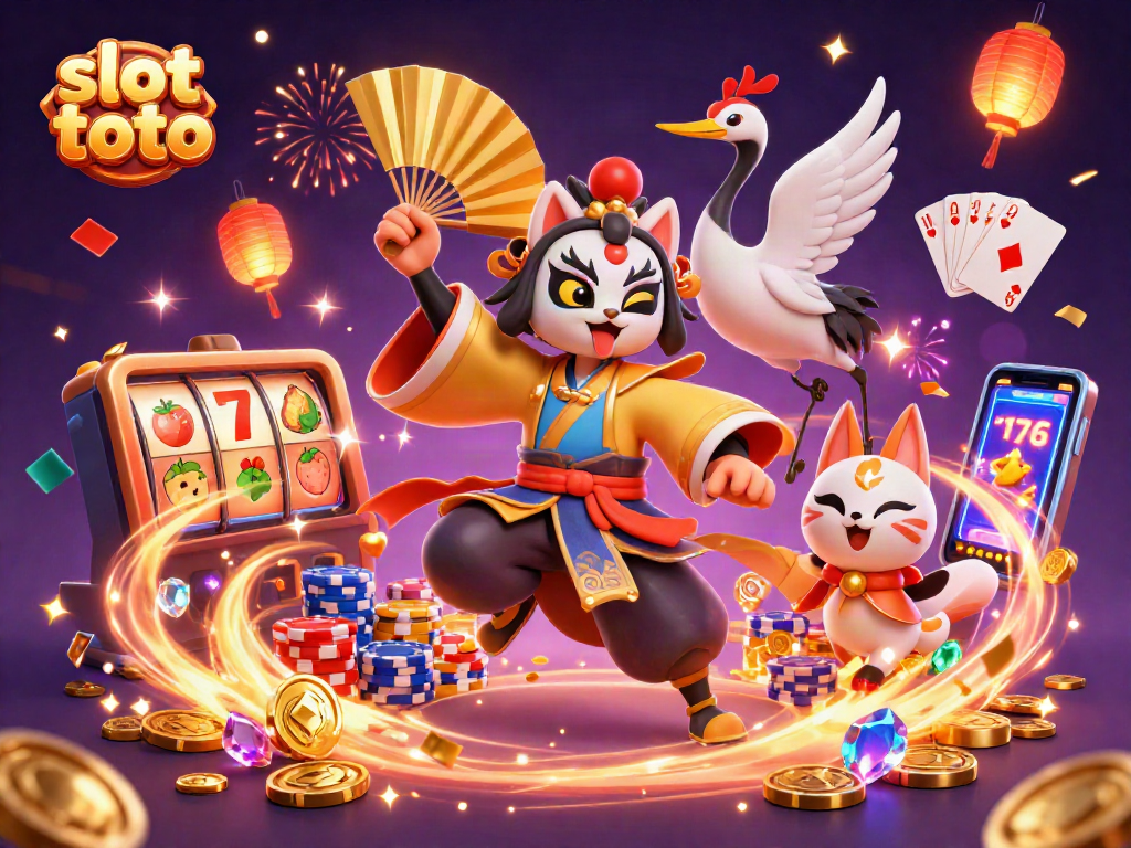 Engage in thrilling slot toto gameplay with dynamic 3D characters, lucky sevens, and dazzling casino elements.