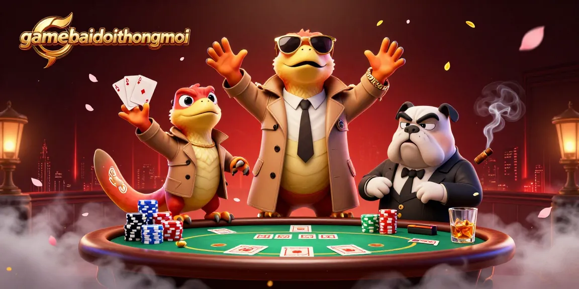 Join the fun at gamebaidoithuongmoi as three raptors cleverly disguised try to sneak into a VIP casino lounge.