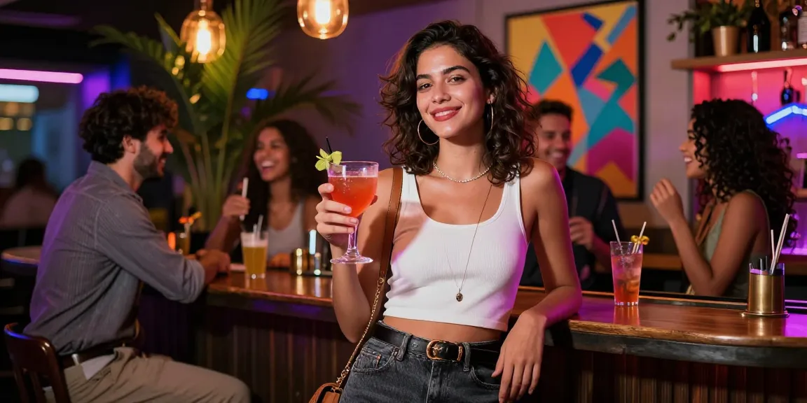 Gái gọi tại quán bar sôi động, trong không khí vui vẻ với bạn bè xung quanh.